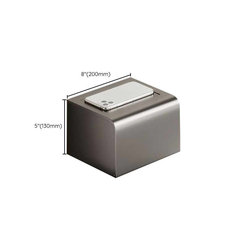 Rynx | Aluminum modern bathroom accessories set polished gray bathroom shelf/paper holder/robe hook