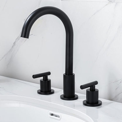 Rynx | Modern 2-Handle Bathroom Sink Faucet 3-Hole Widespread Bathroom Faucet