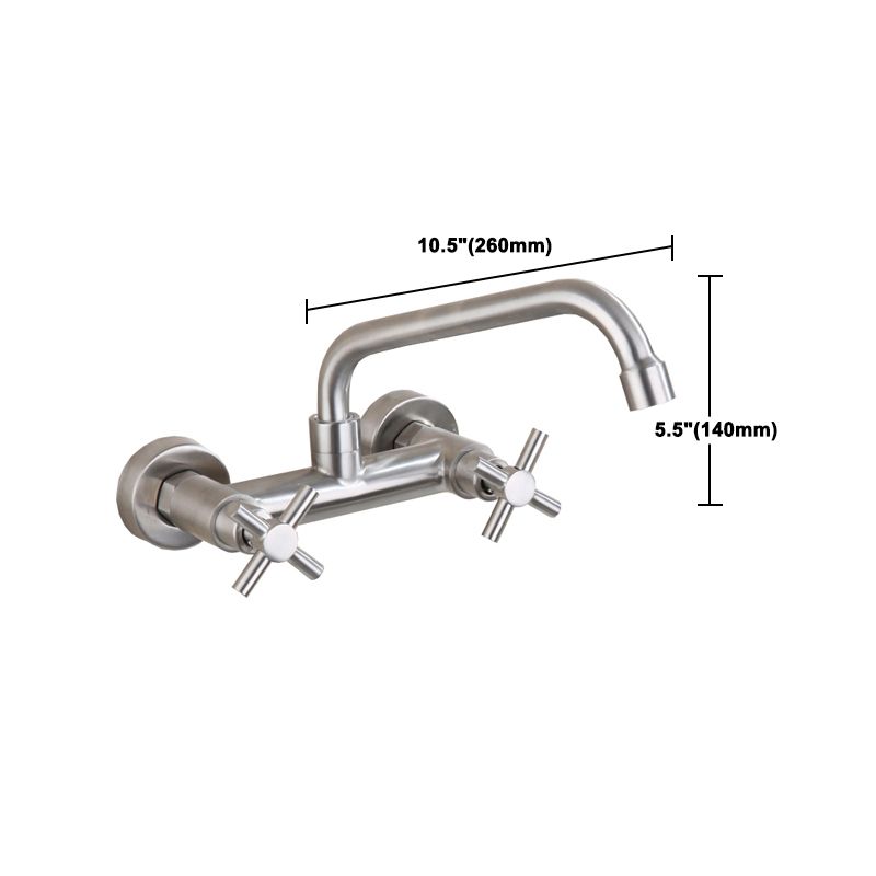 Rynx | Round 2-Handle Bathroom Faucet Single Hole Wall Mounted Bathroom Faucet
