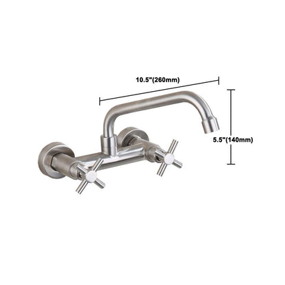 Rynx | Round 2-Handle Bathroom Faucet Single Hole Wall Mounted Bathroom Faucet