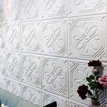 Rynx | Modern Wall Panel Floral 3D Print Peel and Stick Waterproof Wall Panels