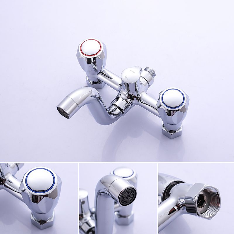 Rynx | Chrome Bathroom Faucet Trim Wall-mounted Swing Faucet with Hand Shower