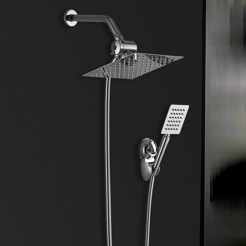 Rynx | Silver Square Double Shower Head Modern Water Filtration Wall-Mounted Shower Head
