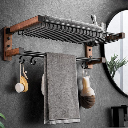 Rynx | Modern black bathroom set bathroom shelf towel bar bathroom accessories set