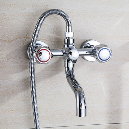 Rynx | Chrome Bathroom Faucet Trim Wall-mounted Swing Faucet with Hand Shower