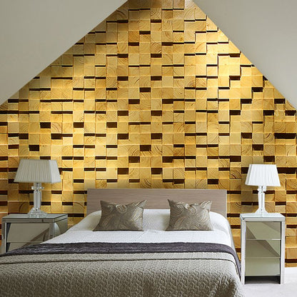 Rynx | Wood Mosaic Cladding Shiplap Glue Contemporary Interior Wall Cladding