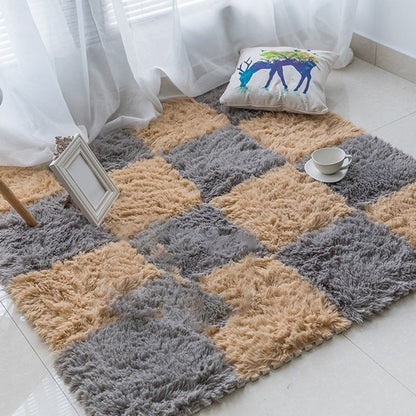 Rynx | Basic carpet tiles solid color long pile square bedroom carpet tiles