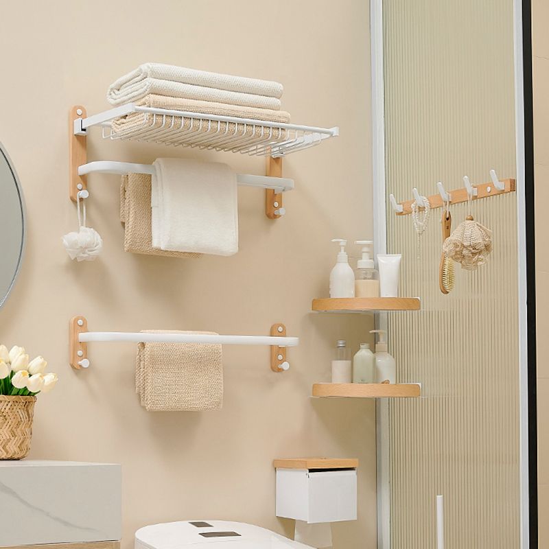 Rynx | Aluminium and Wood Bath Accessories Set White Bathroom Accessories Kit