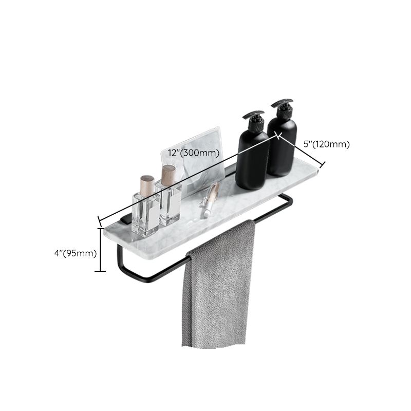 Rynx | Metal and Marble Bathroom Hardware Set as a Single Piece or as a Set in Black