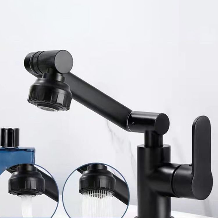 Rynx | Modern sink faucet stainless steel lever handles swivel spout sink faucet