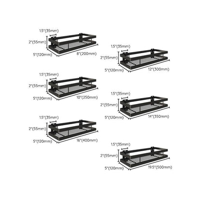 Rynx | 2-piece bathroom shelf made of matte black metal bathroom hardware set