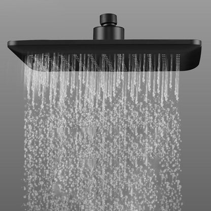 Rynx | Modern square matte black shower head rainfall shower head combo
