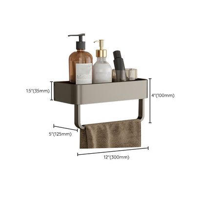 Rynx | Contemporary Aluminum Bathroom Accessory Set Grey Bath Shelf