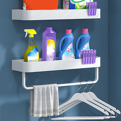 Rynx | White 2-piece Bathroom Hardware Modern Bathroom Accessories Set, Bathroom Shelf