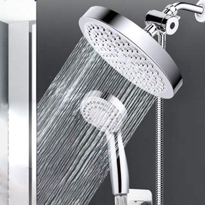 Rynx | Silver Dual Showerhead with Hose Modern Style Wall Mounted Showerhead