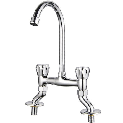 Rynx | Contemporary Widespread Sink Faucet Knob Handle Goose Neck Arc Solid Brass Faucet