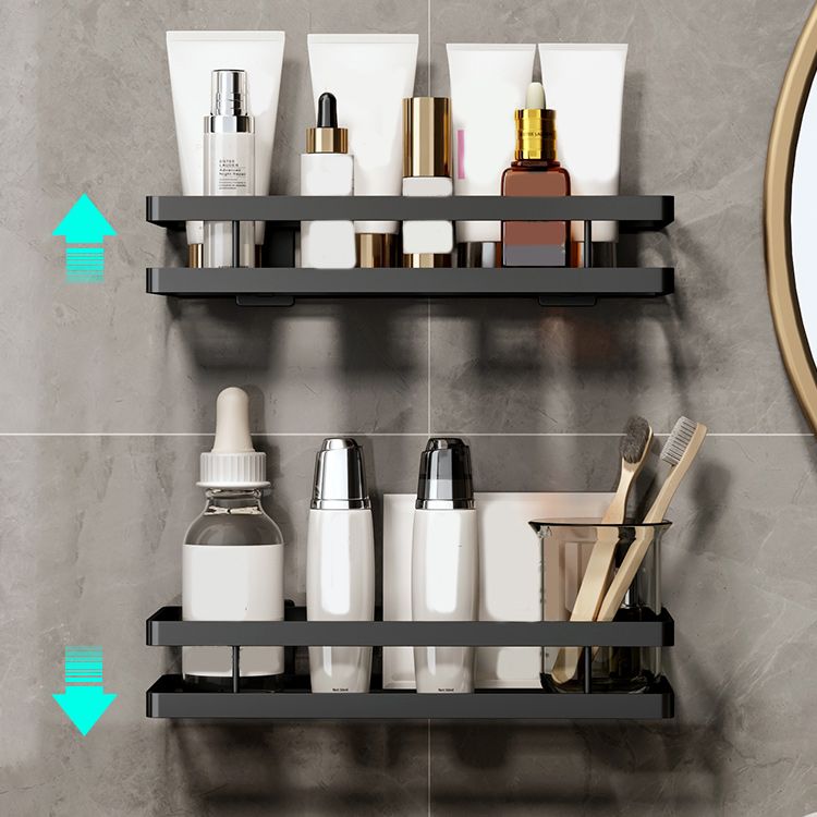 Rynx | 2-piece bathroom shelf made of matte black metal bathroom hardware set