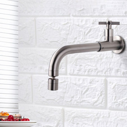 Rynx | Contemporary Wall-Mounted Bathroom Faucet Cross Handles Stainless Steel Faucet