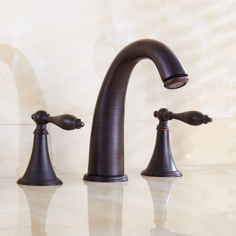 Rynx | Copper Deck-Mounted Roman Bathtub Faucet Low Arc Roman Bathtub Faucet Set