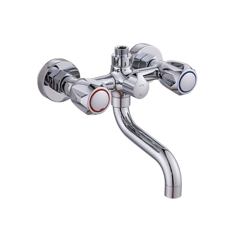 Rynx | Chrome Bathroom Faucet Trim Wall-mounted Swing Faucet with Hand Shower