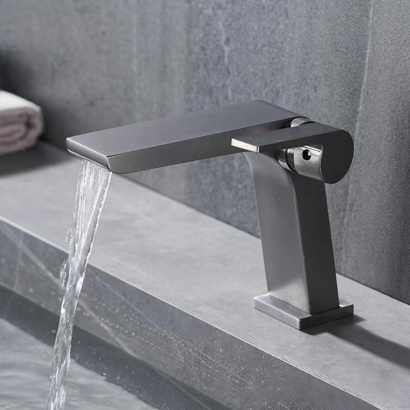 Rynx | Modern Faucet Brass Lever Waterfall Spout Sink Faucet