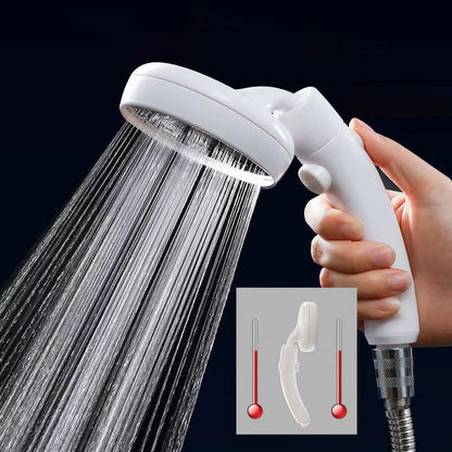 Rynx | Plastic Handheld Showerhead White Standard Spray Round Wall Mounted Swivel Showerhead