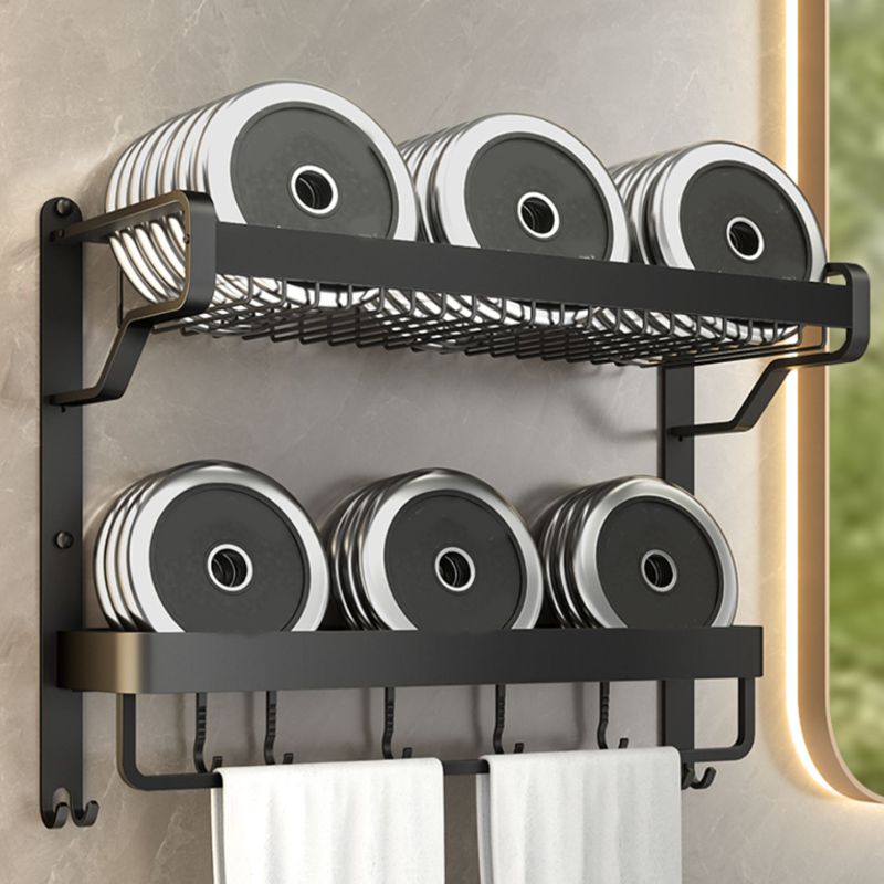 Rynx | Modern Bathroom Set Matte Black Bathroom Shelf Towel Holder Bathroom Accessories Set