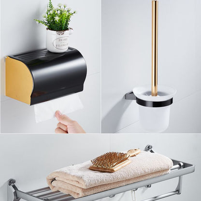 Rynx | 6-piece contemporary bathroom accessory set bathroom shelf/towel bar paper holder included