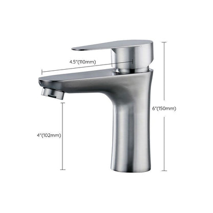 Rynx | Contemporary Stainless Steel Basin Tap Lever Handles Low Arc Basin Mixer