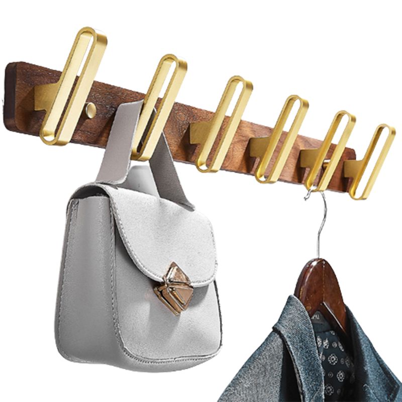 Rynx | 6-piece Walnut Bathroom Accessories Set Metal Gold Bath Hardware Set