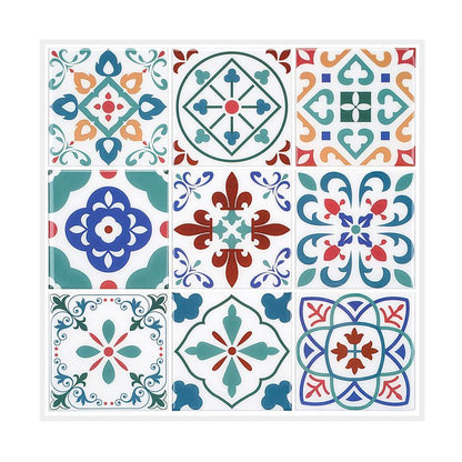 Rynx | Square Print Plastic Peel & Stick Tile Field Tile for Backsplash Wall