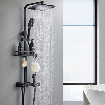 Rynx | Modern Style Brass Shower System Adjustable Spray Pattern Wall Mounted Shower Combination