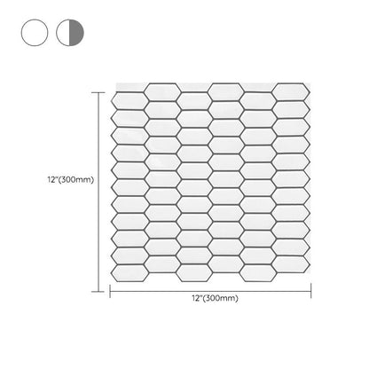 Rynx | Modern Peel & Stick Field Tile PVC Hexagon Mosaic Tile Peel and Stick Back Wall