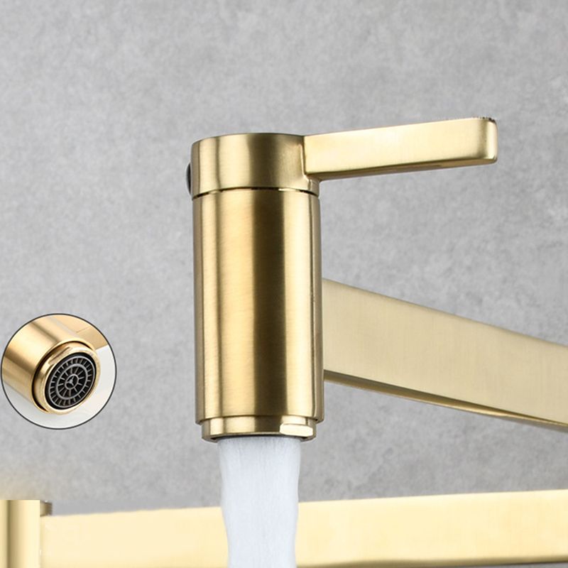 Rynx | 1-handle brushed nickel widespread faucet 1 hole wall-mounted bathroom faucet with brass