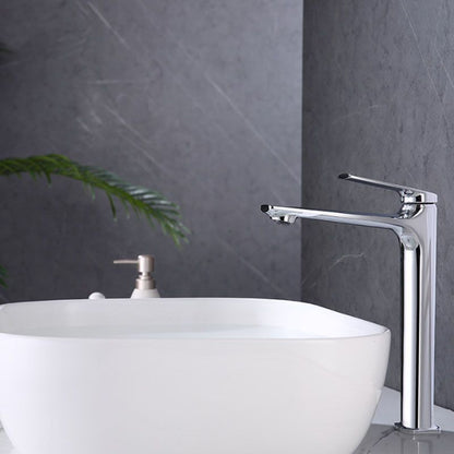 Rynx | Modern Container Faucet Brass Lever Handles Low Arc Sink Bathroom Faucet