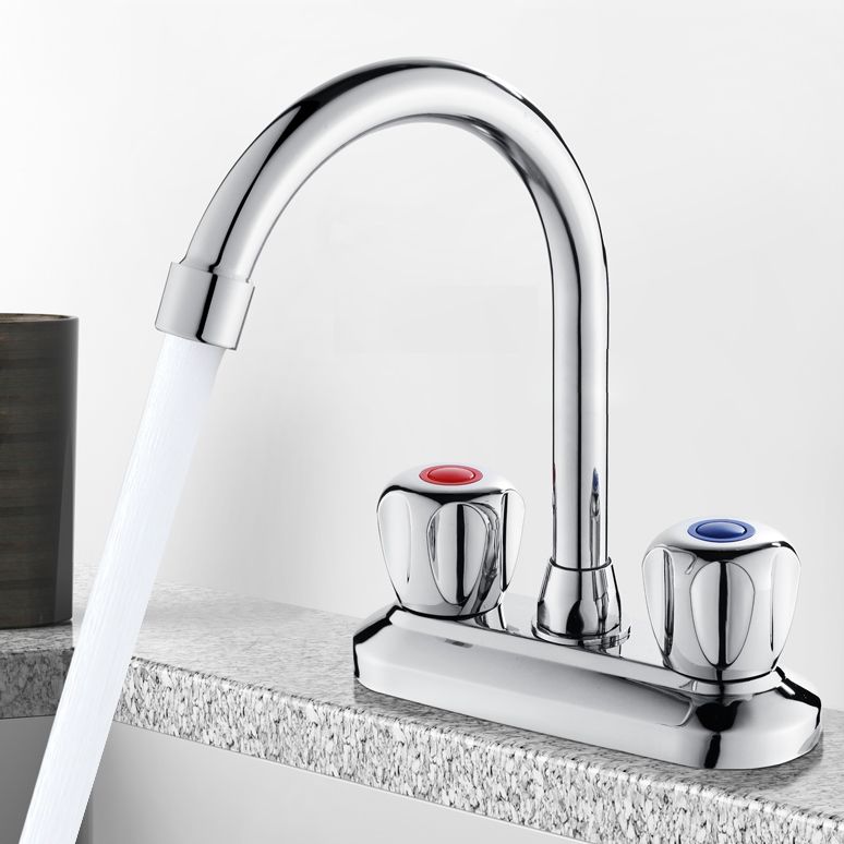 Rynx | 2-handle brass bathroom faucet modern high arch central crane