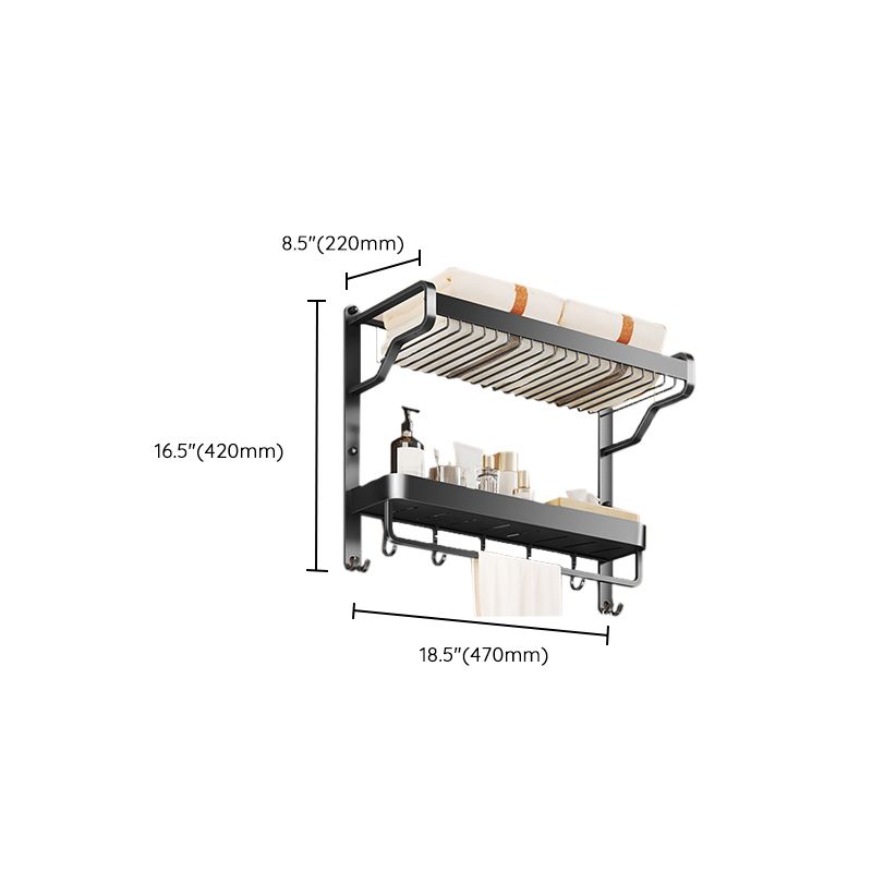 Rynx | Modern Bathroom Set Matte Black Bathroom Shelf Towel Holder Bathroom Accessories Set