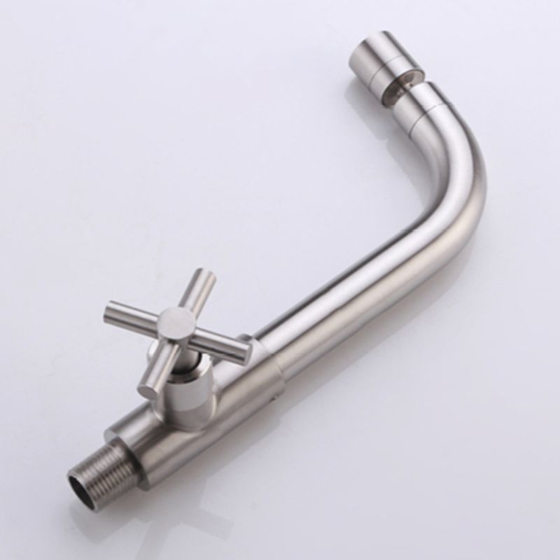 Rynx | Contemporary Wall-Mounted Bathroom Faucet Cross Handles Stainless Steel Faucet
