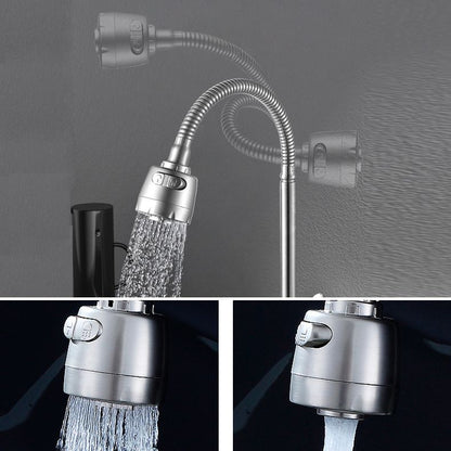 Rynx | Modern Bridge Water Faucet 304 Stainless Steel Knob Handle Swivel Spout Wall Mounted Faucet