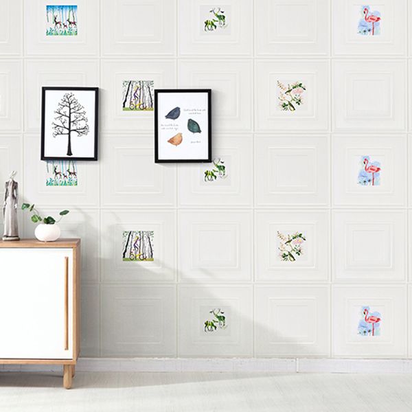 Rynx | Modern Wall Panel Cartoon Print Peel and Stick Waterproof Wall Panel