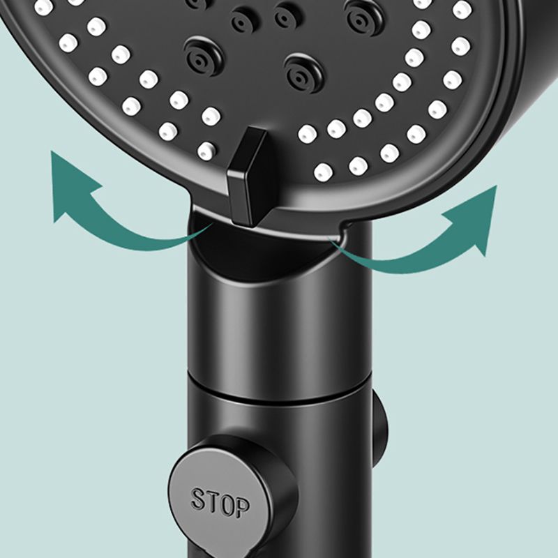 Rynx | Modern 6 Setting Shower Head Adjustable Spray Pattern Matt Black Round Shower Head