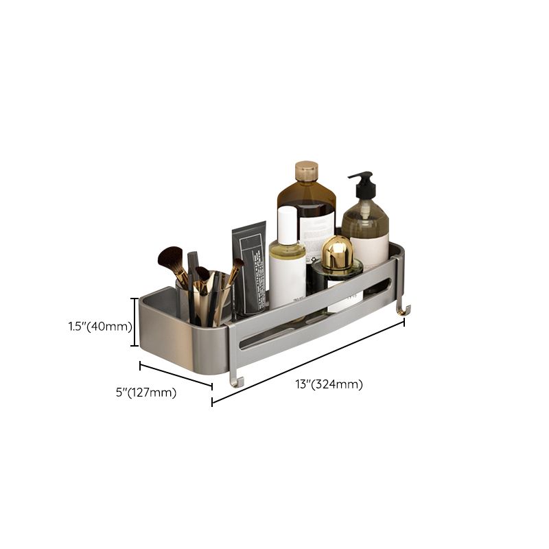 Rynx | Contemporary Aluminum Bathroom Accessory Set Grey Bath Shelf