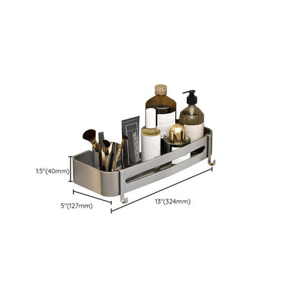 Rynx | Contemporary Aluminum Bathroom Accessory Set Grey Bath Shelf