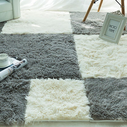 Rynx | Modern Carpet Tiles Interlocking Color Block Shag Carpet Tiles