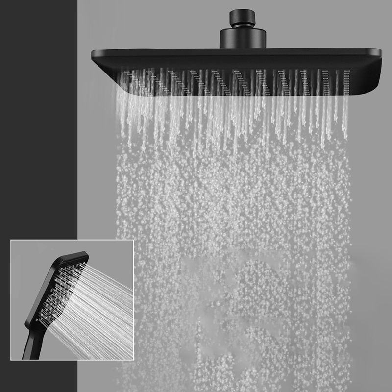 Rynx | Modern square matte black shower head rainfall shower head combo