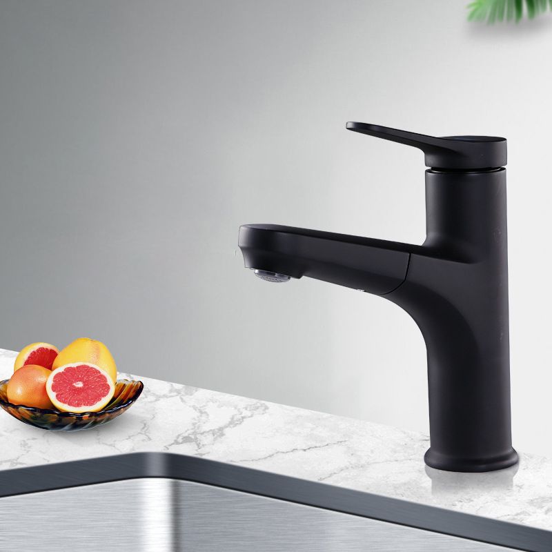 Rynx | Contemporary Basin Faucet Copper Pure Color Single Handle Pull-Out Basin Faucet