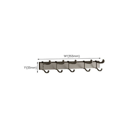 Rynx | Modern Bathroom Accessories Set in Gray with Bathroom Shelf/Towel Holder/Bathrobe Hook & Paper Holder