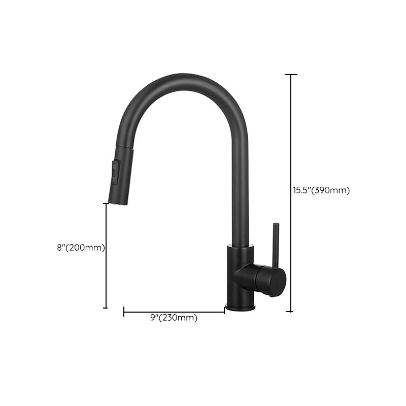 Rynx | Goose Neck Kitchen Sink Faucet Three-Way Flow with Pull-Down Spray Head