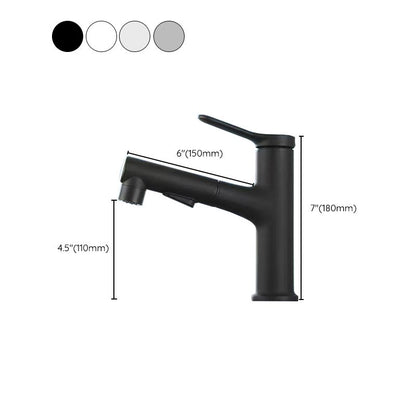 Rynx | Extendable simple bathroom sink faucet 1 hole single lever faucet