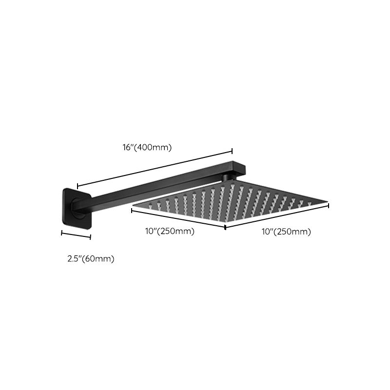 Rynx | Square and Round Shower Head made of Stainless Steel, Fixed Mounted Ceiling Shower Head in Black